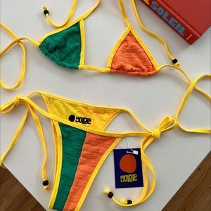 NWT Goldie Patchwork Logo Terry Bikini